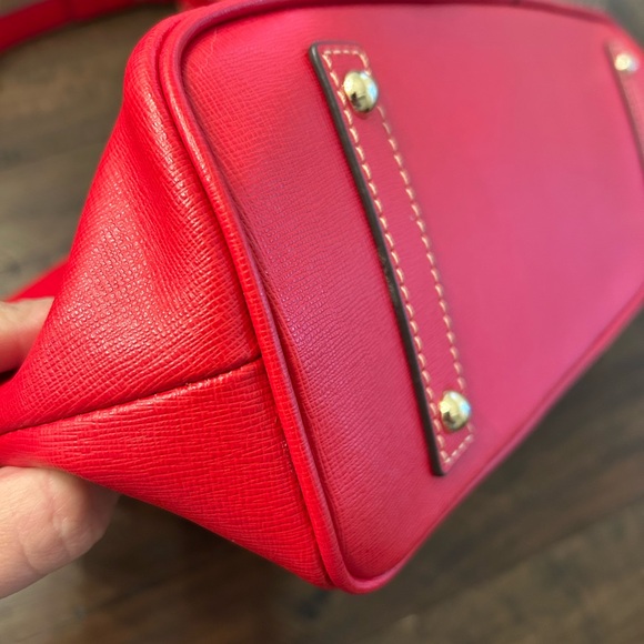 Dooney & Bourke Vibrant Red Saffiano Leather Hobo Bag - Picture 9 of 10